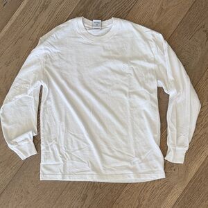 Men's White Long-Sleeve Crewneck Tee — Minimal Everyday Essential